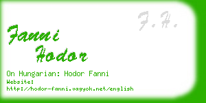 fanni hodor business card